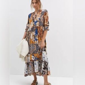 Floral Patchwork Midi Dress